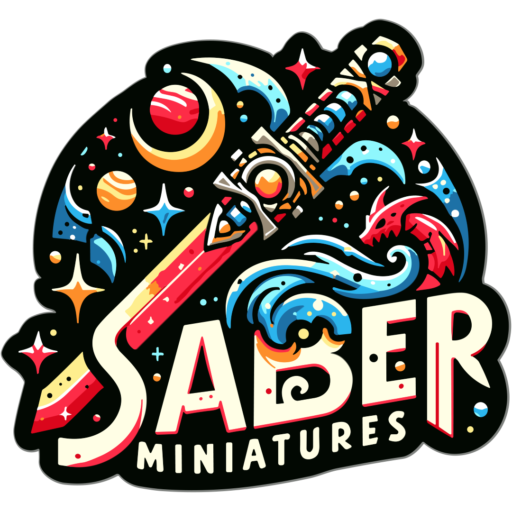 Saber Miniatures logo on a transparent background